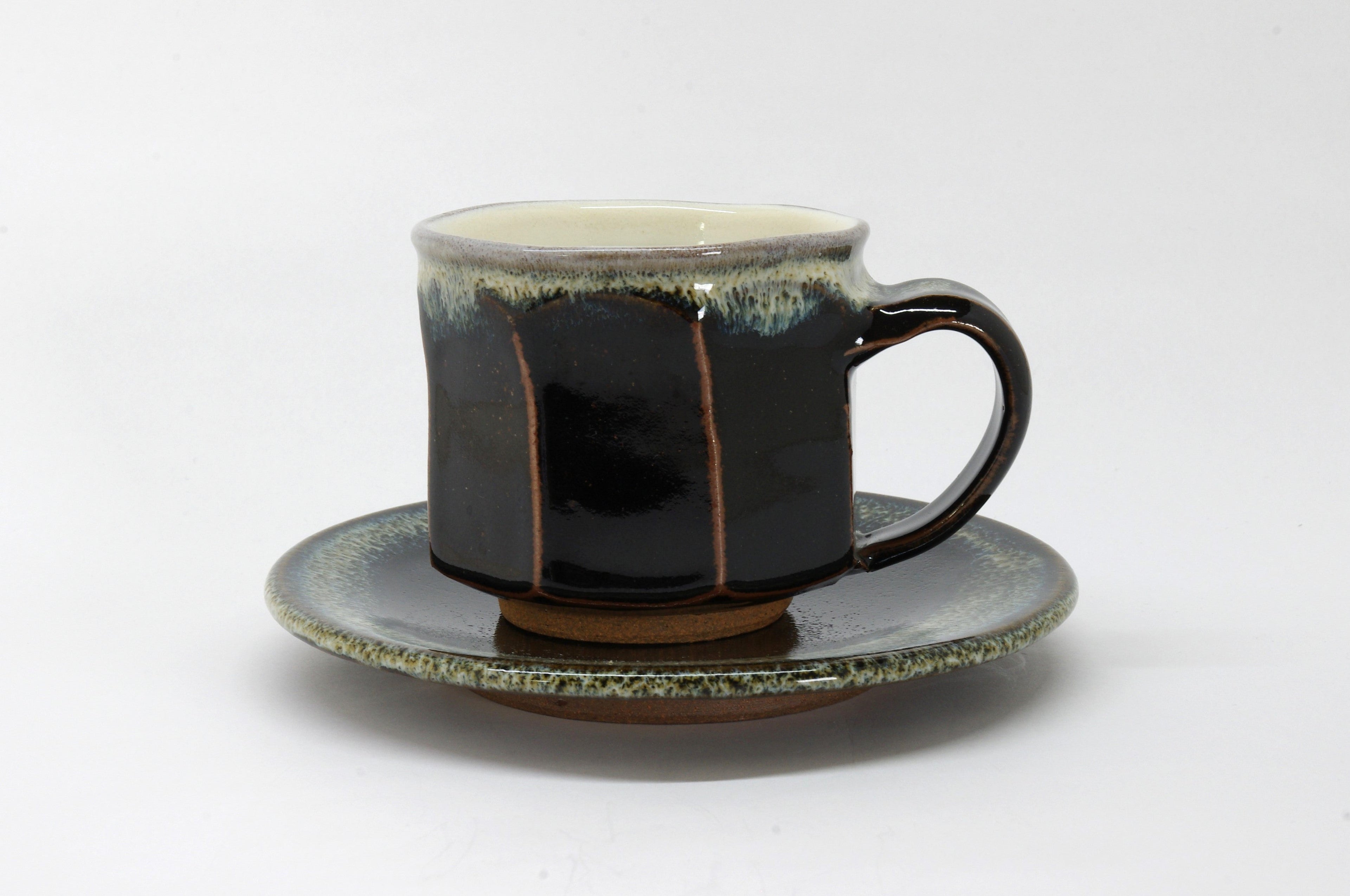 Earthenware Cup and Saucer by Shoyo-gama