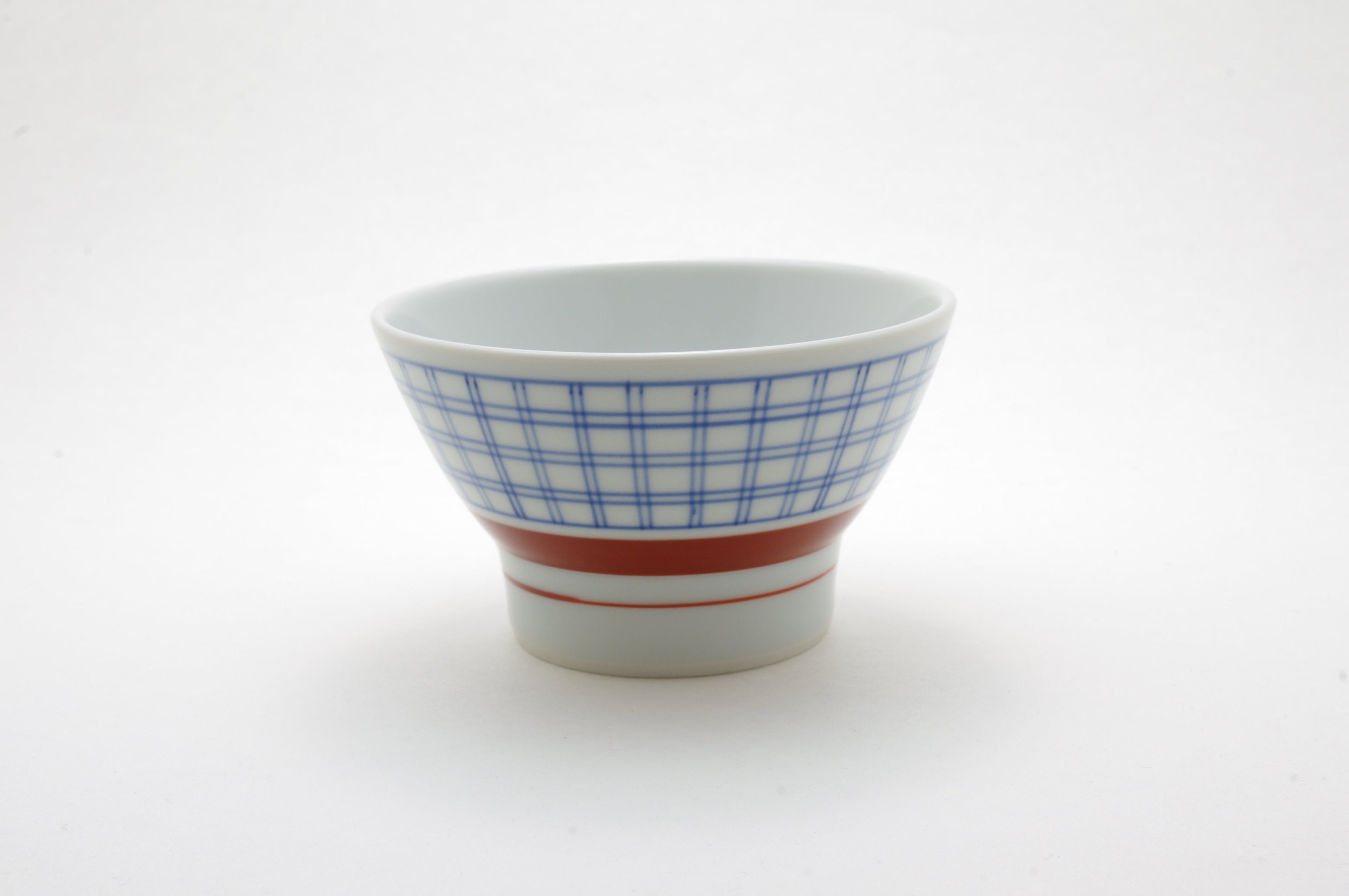 Porcelain Plaid Rice Bowl in Two Colors by Baizan-gama