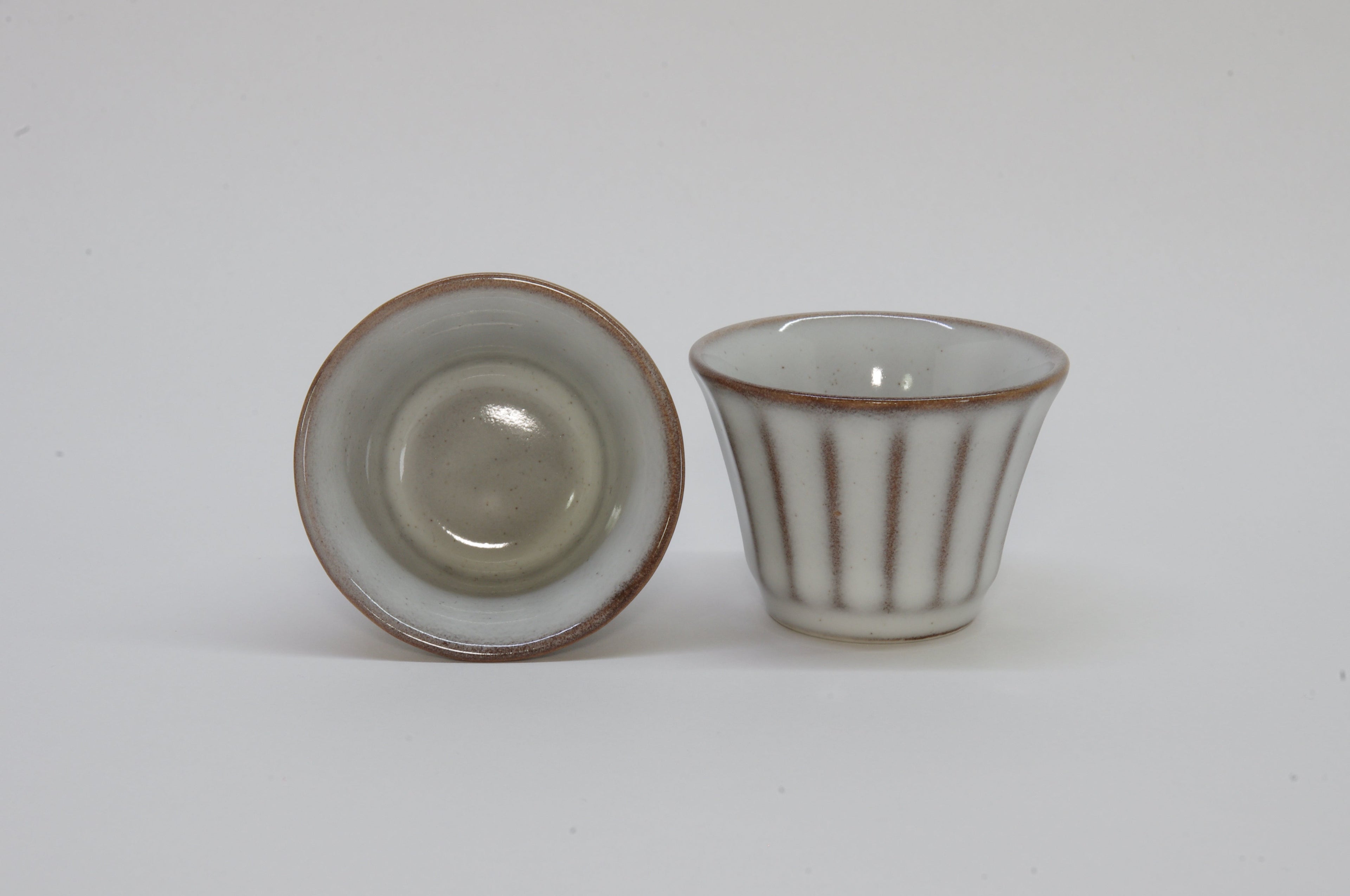 White Glossy Porcelain Tokkuri and Ochoko by Roots Japan