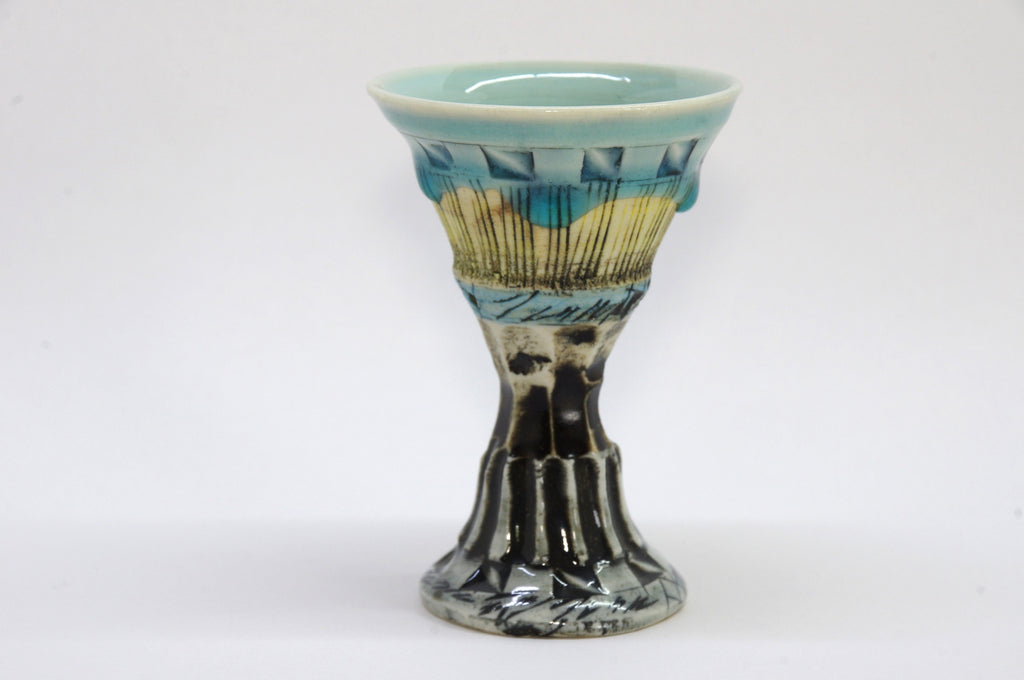 Stem Ware Porcelain Sake Cup by Hayashi Hideki