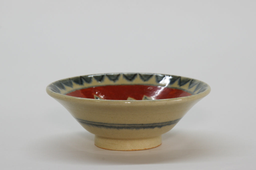 Porcelain Sake Cup with Peacock Drawn in AnnanStyle by Yuki Ando